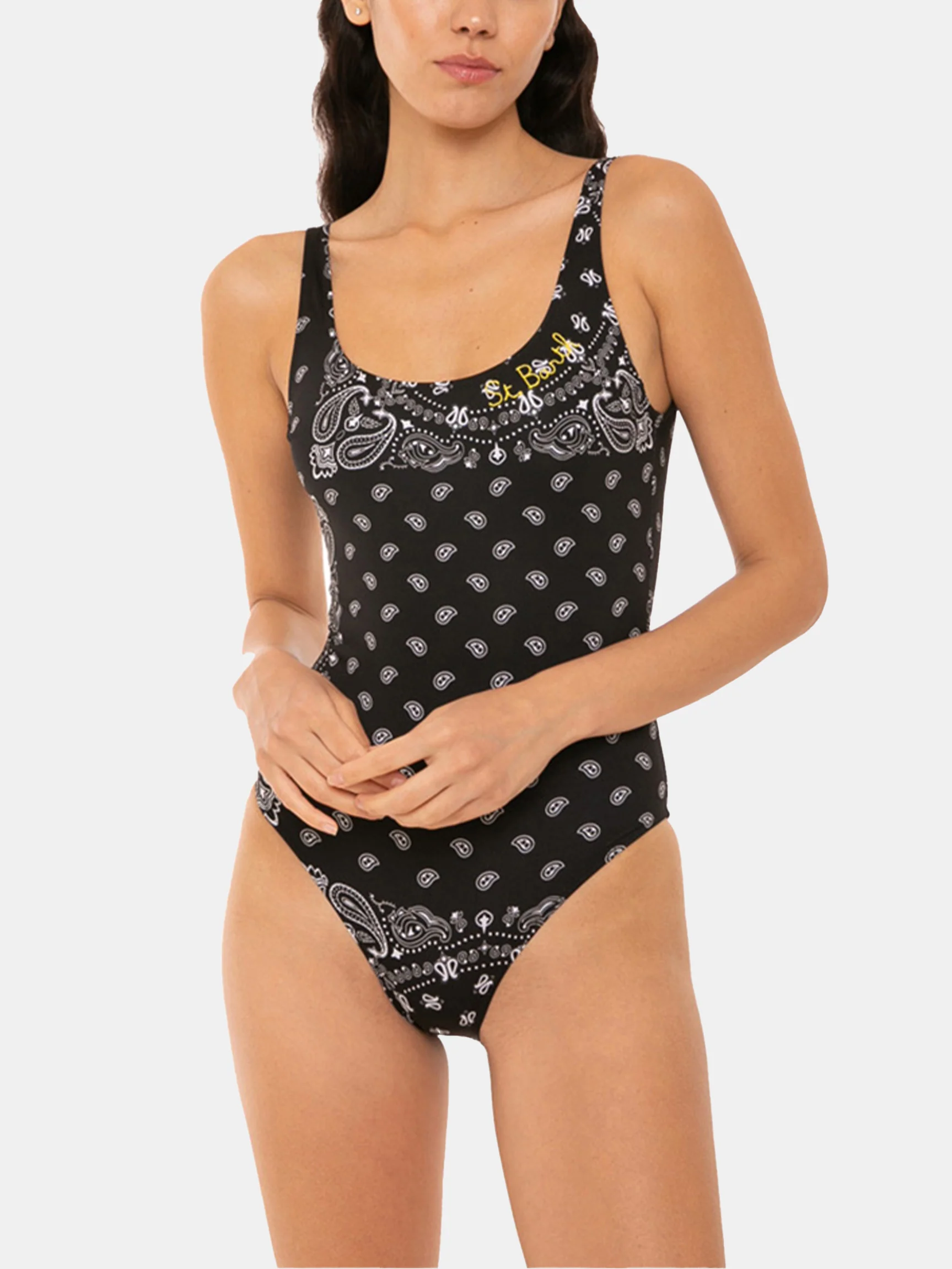 Damesbadpak uit één stuk met bandana-print