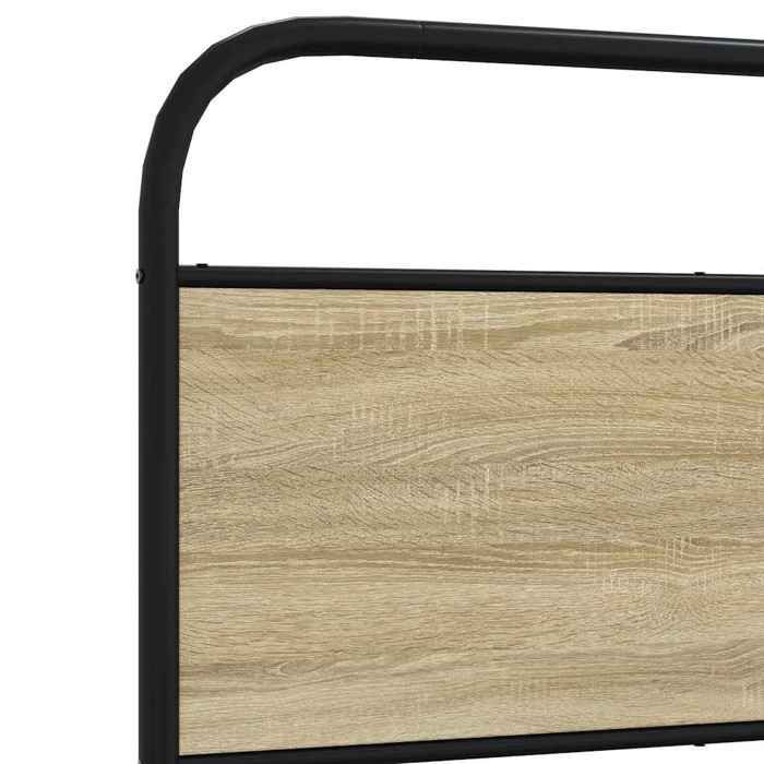 Estructura de cama - UU - 120x190 cm - Roble Sonoma - Acero y madera de ingeniería - 196x125x100 cm - Altura libre 27 cm
