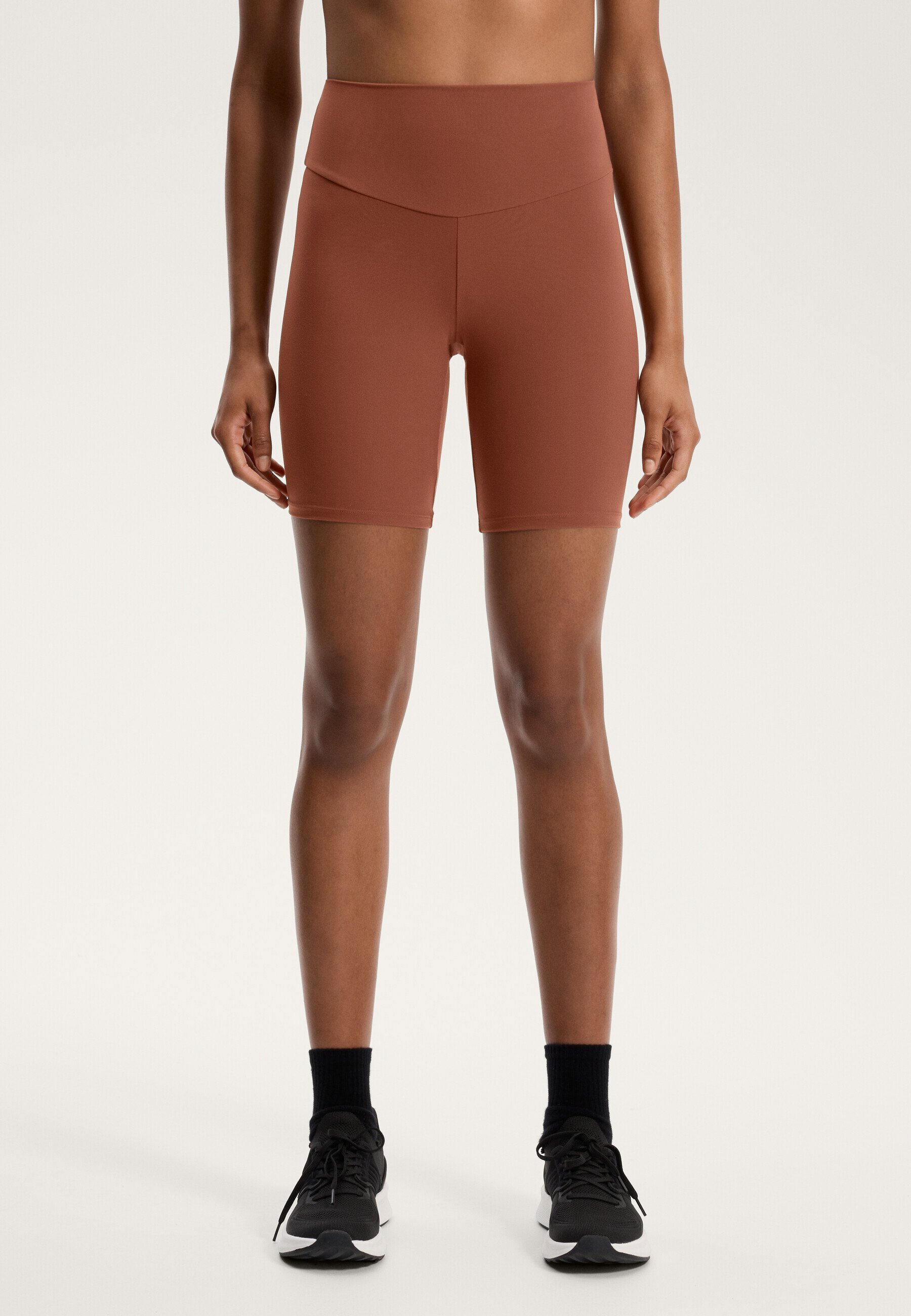 OYSHO COMFORTLUX HIGH RISE 20cm BIKER - Pantaloni scurți sport - roșu închis