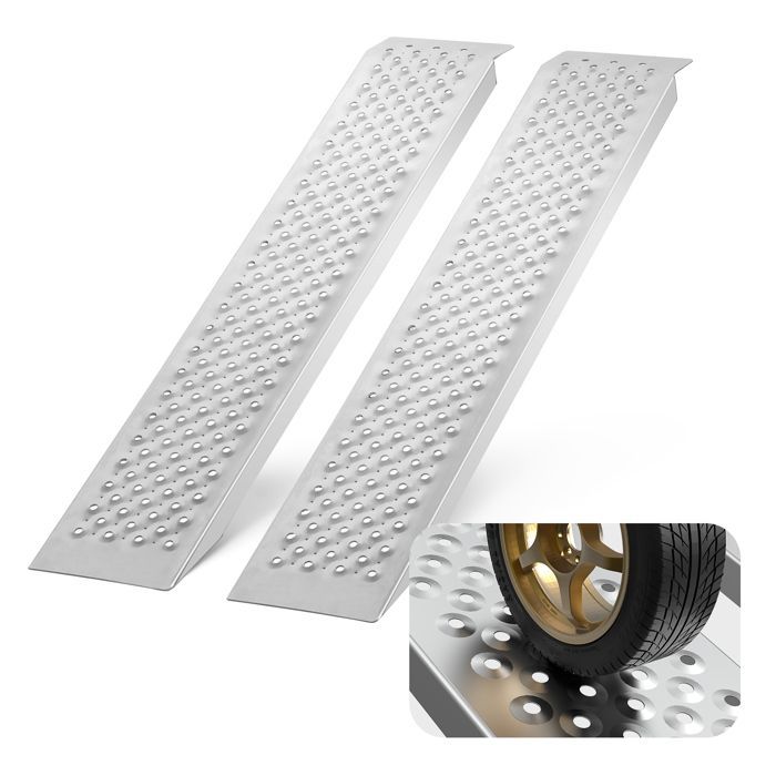 Rampas de aluminio VEVOR - 1200 x 215 x 42 mm - Capacidad de carga 399,2 kg - Para motocicletas todoterreno, remolques, quads, UTVs y tractores de jardín