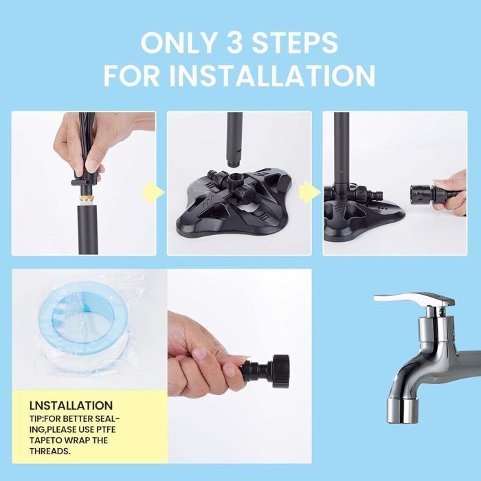Freestanding misting cooling system, flexible misting nozzle with 8m tube for outdoor patios, portable mist