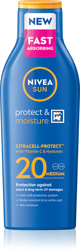 Loção protetora solar NIVEA SUN Protect & Moisture FPS 20