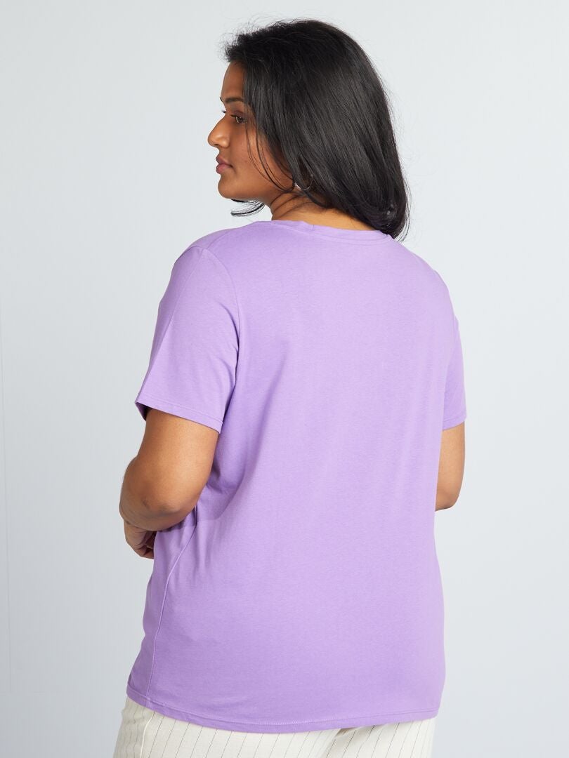 V-hals jersey T-shirt - PAARS
