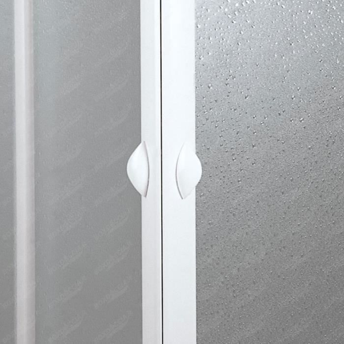 Box doccia Smart 70x70 cm in acrilico con apertura centrale - FORTE - Quadrato - Scorrevole - Bianco opaco