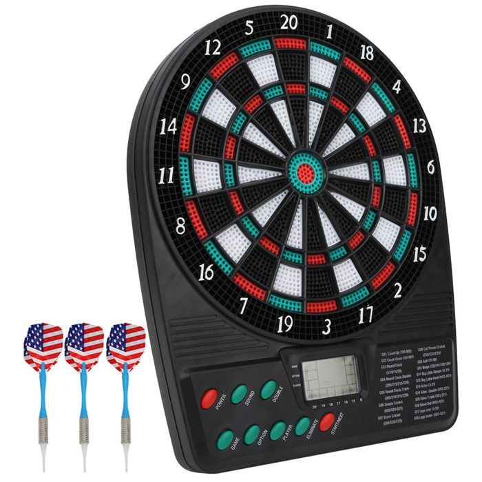 Juego electrónico de dardos con puntuación automática, juego de dardos blandos, diversión familiar, entretenimiento dirigido.