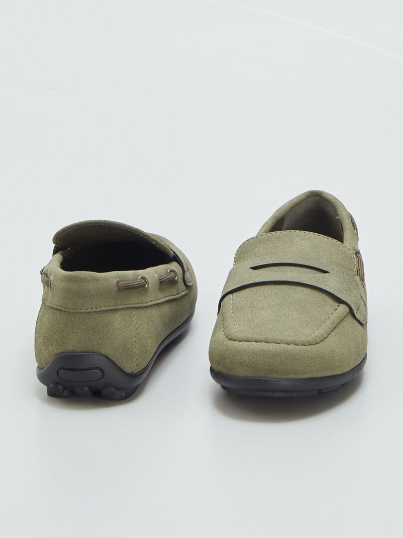 Mocasines de imitación de ante - Caqui