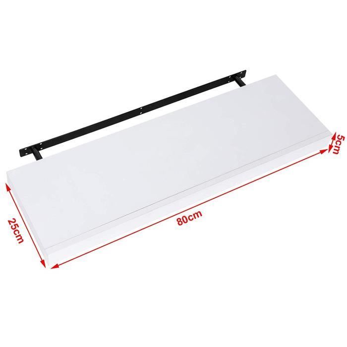 WOLTU Étagère murale avec tiroir secret , Etagère de rangemen en MDF 80x25x5cm, Blanc