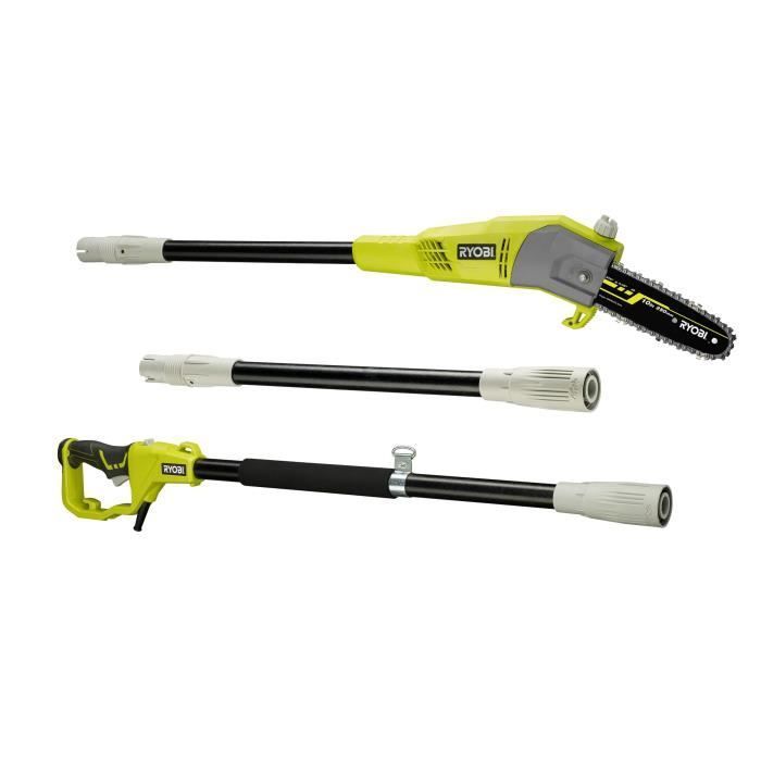 RYOBI - Élagueur sur perche 750 W - guide 25 cm incliné à 15° - 10 m/s - tube d'extension 90 cm fourni - RPP755E
