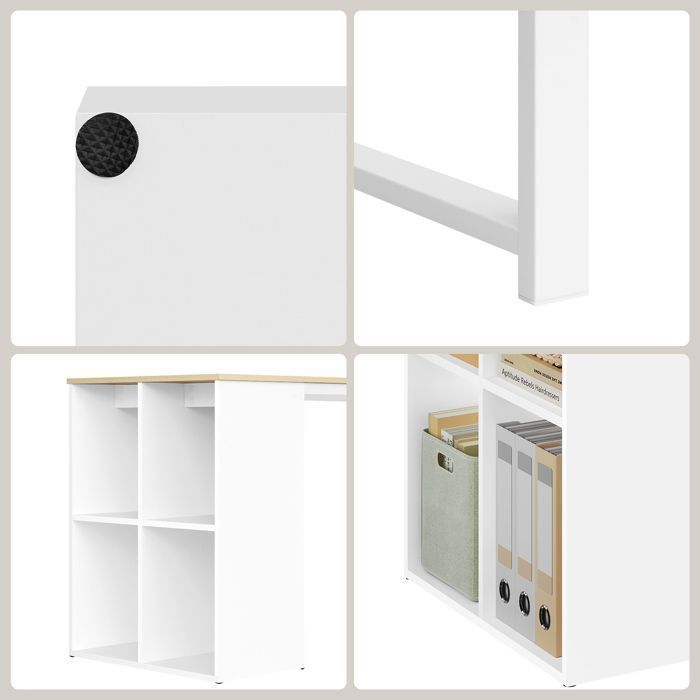 Escritorio WOLTU de metal y madera - 120x60x75cm - Mesa para ordenador - Roble