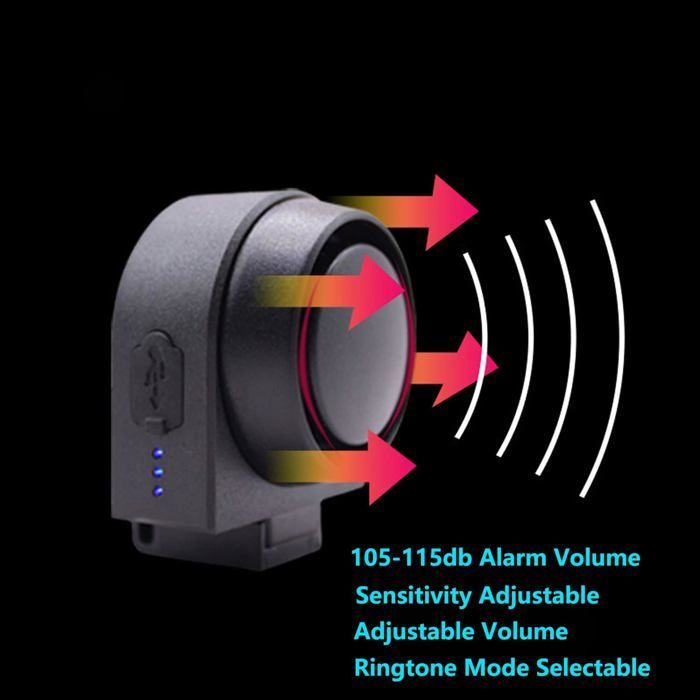 Alarma antirrobo, alarma inteligente con control remoto inalámbrico, para bicicleta/motocicleta/vehículo eléctrico/patinete.