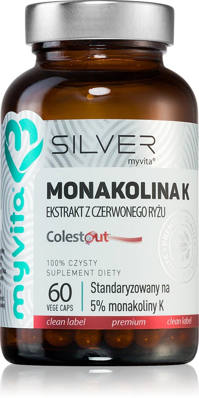 MyVita Silver Monacolina K uztura bagātinātāja kapsulas veselīga holesterīna līmeņa uzturēšanai