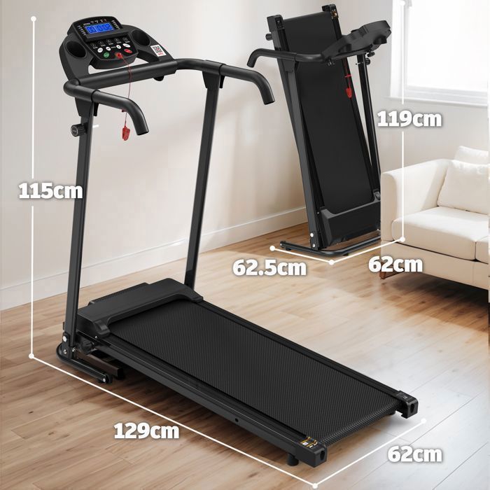 Loopband, opvouwbare loopband 12 km/u, 2-in-1, compacte loopmat voor thuis en op kantoor - 120 kg