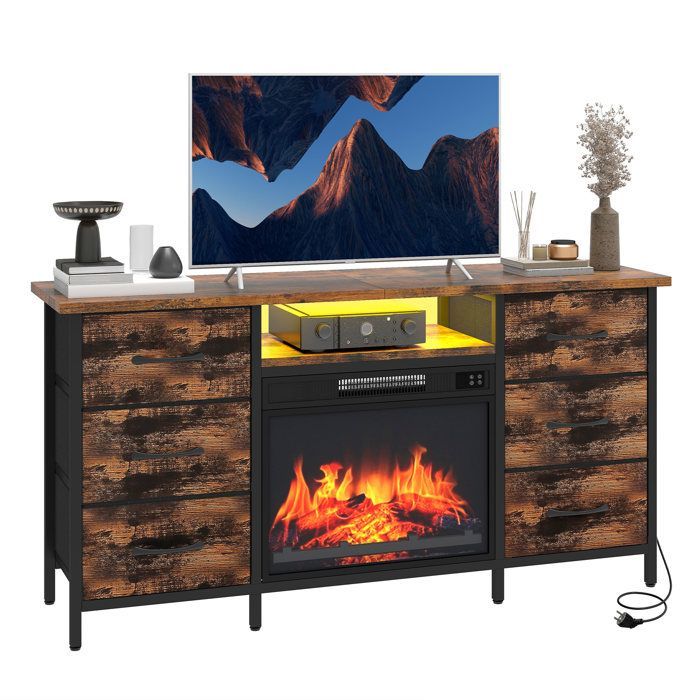 Balconera 1800W/2000W Electric Fireplace - 30㎡ Heating Area - 17-27°C - 6 Drawers - 120cm Wide