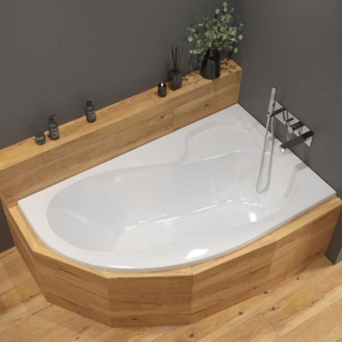 Siko - 160 x 100 cm Fortuna Plus right-hand corner acrylic bathtub, without feet, white (FO1600PPLUS)