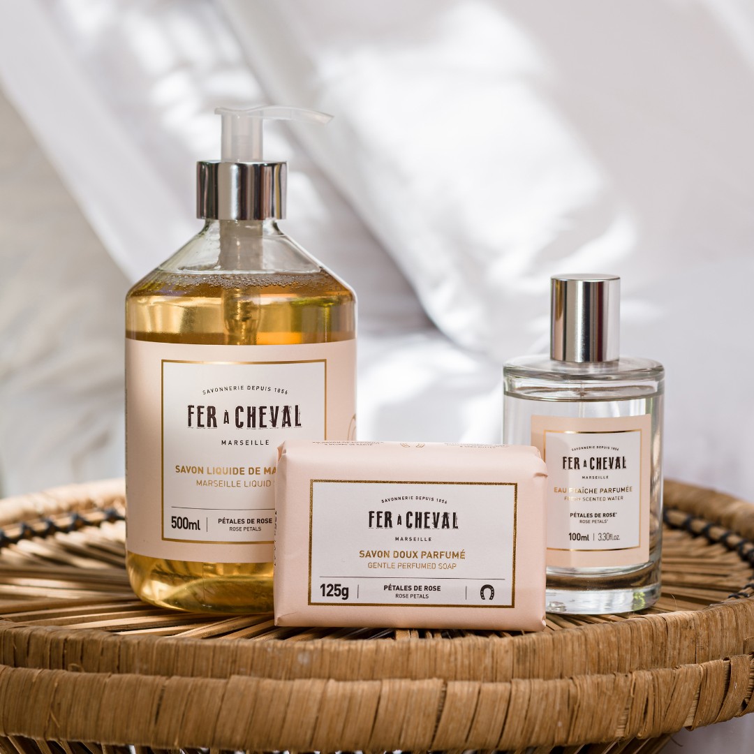 Fer à Cheval Savon de marseille liquide pétale de rose