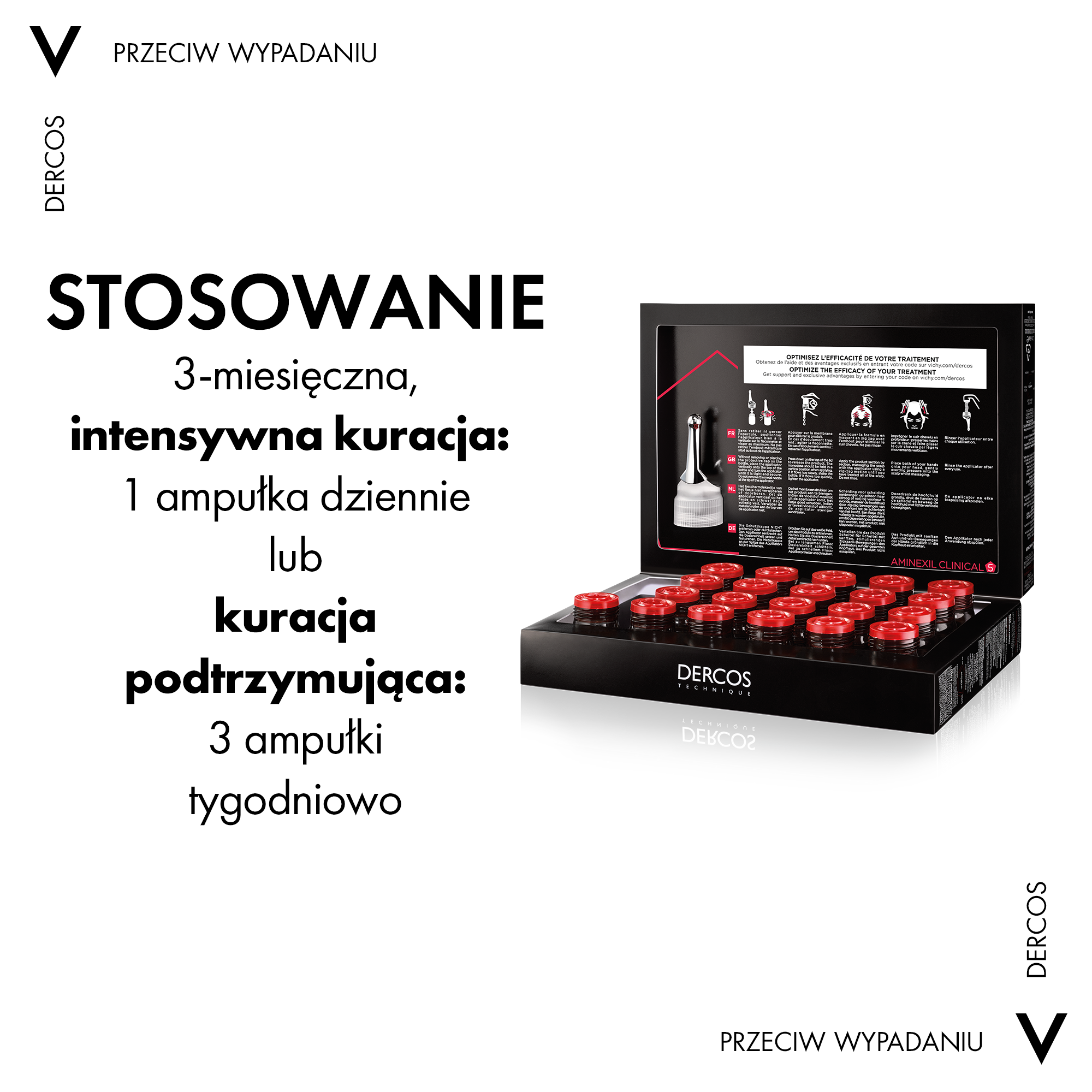 Vichy kompleksais līdzeklis pret matu izkrišanu 6x21ml Dercos Aminexil Clinical
