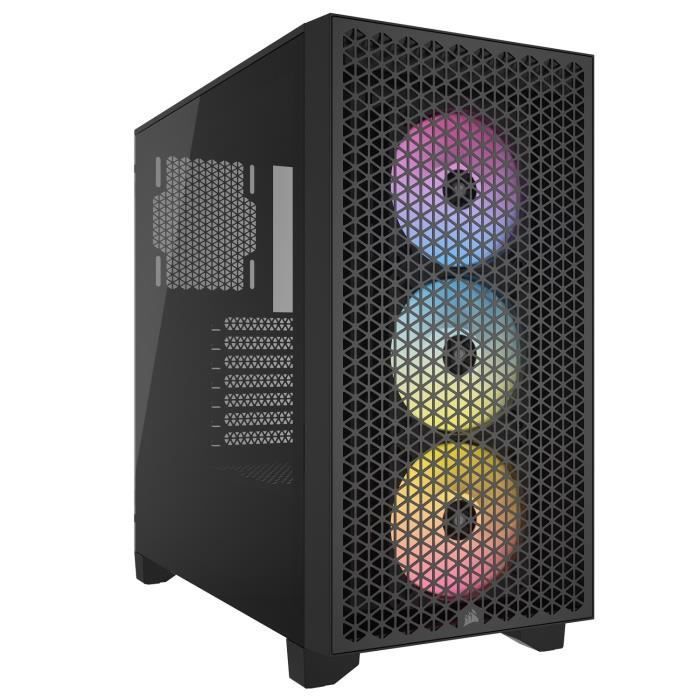Case per PC - CORSAIR - 3000D RGB AIRFLOW - ATX Mid-Tower - 3 ventole AR120 RGB - Nero