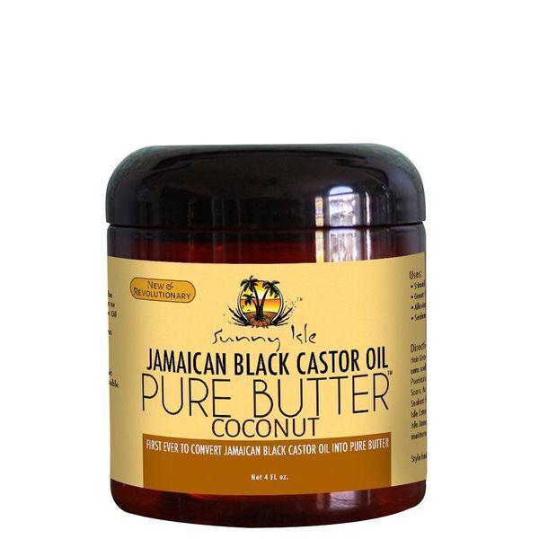 Aceite de ricino negro jamaicano Sunny Isle, manteca pura con coco