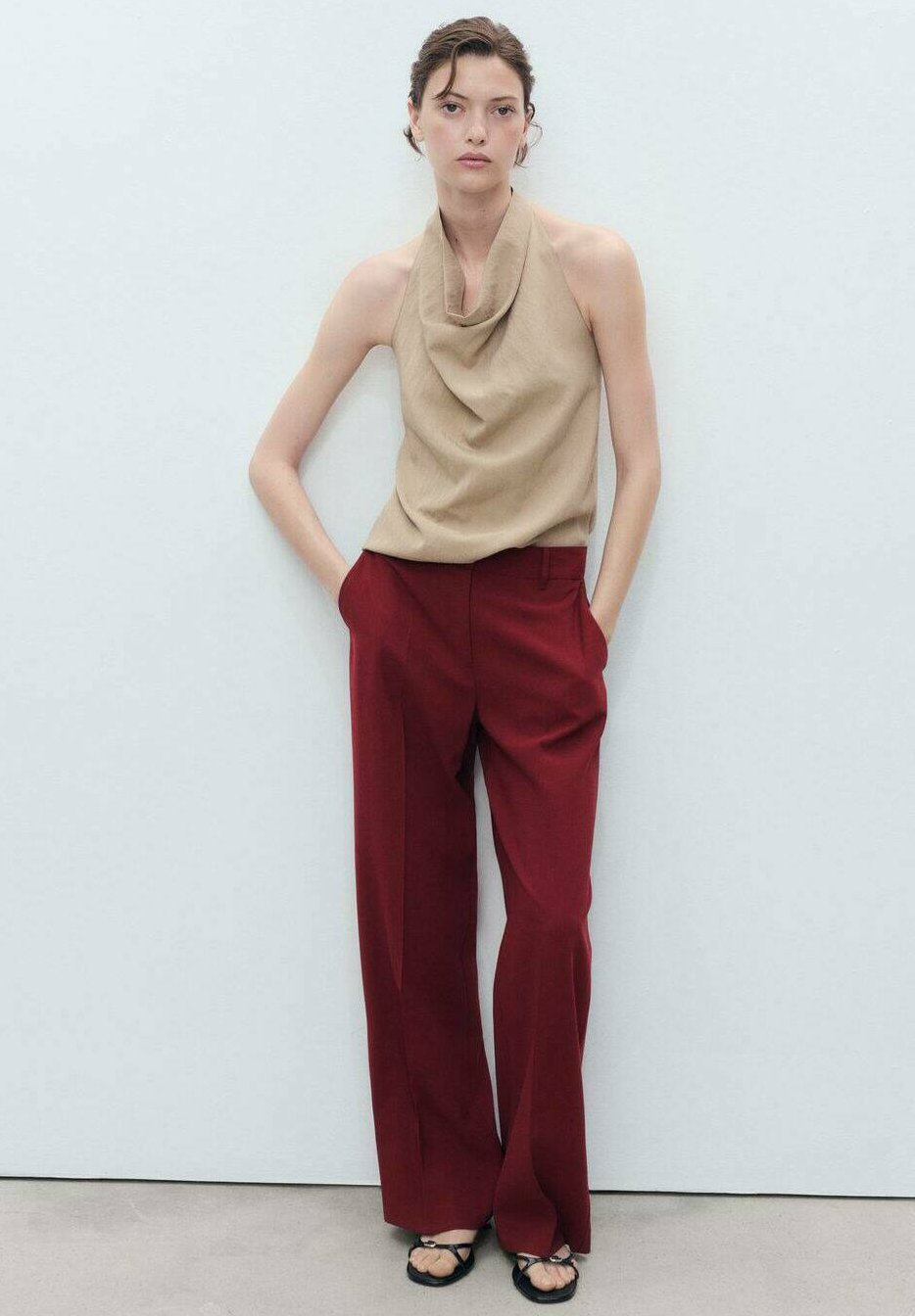 Mango MID-RISE - Broek - bordeaux