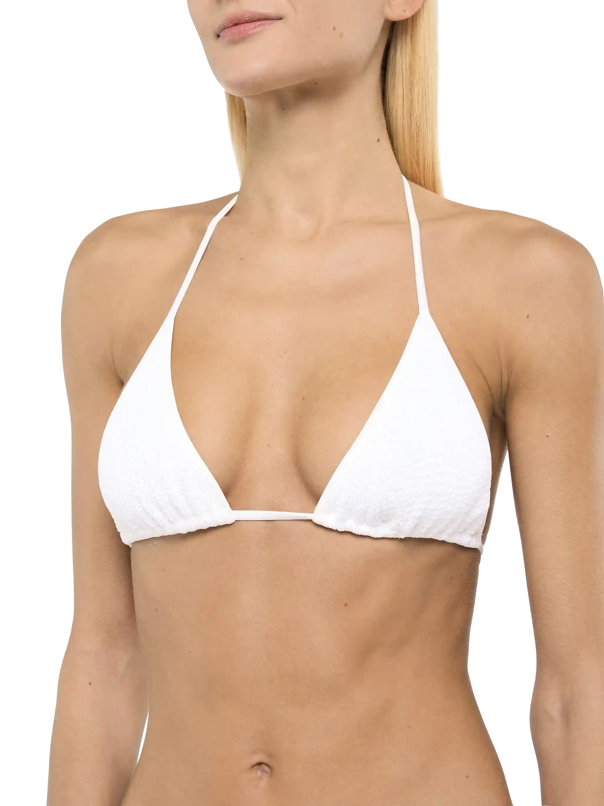 Leah top triangolo in crinkle color bianco - Marielle slip mare classi