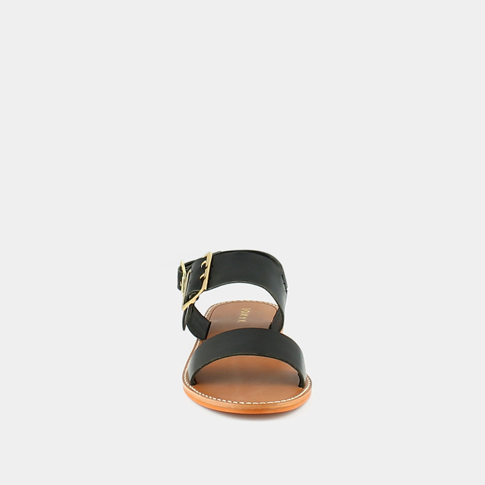 Sandales à boucles  en cuir noir