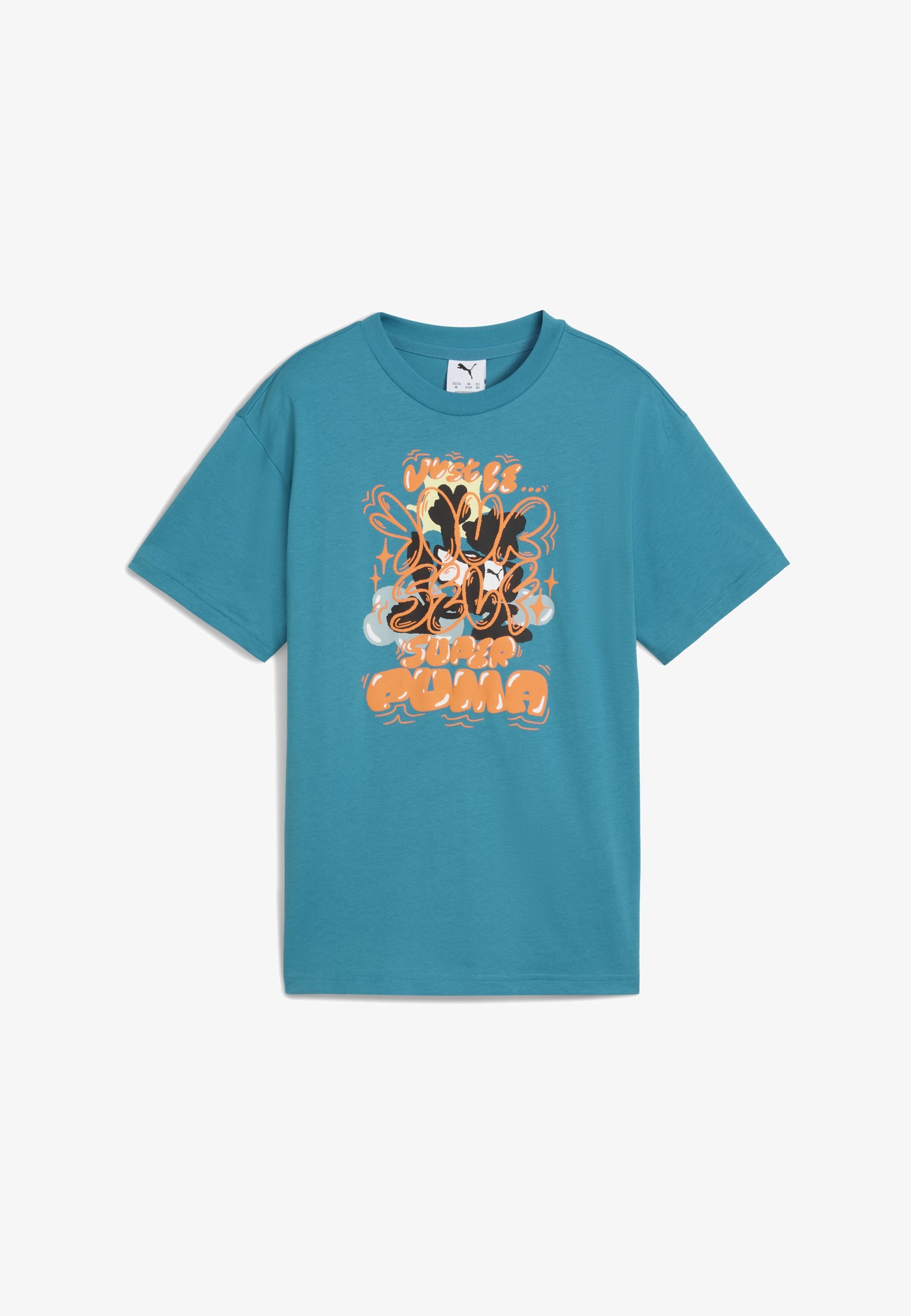 Puma GRAPHIC SUPER - T-shirt met print - tropisch blauw