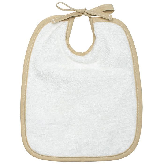 Sevira Kids | Bavaglino Jeanne in garza di cotone con laccetti - Grigio e verde - Neonato - Prodotto in Francia