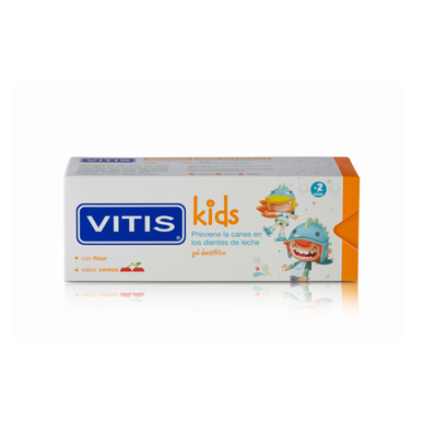 Vitis Kids zubní pasta s třešňovým gelem, 2 roky, 50 ml