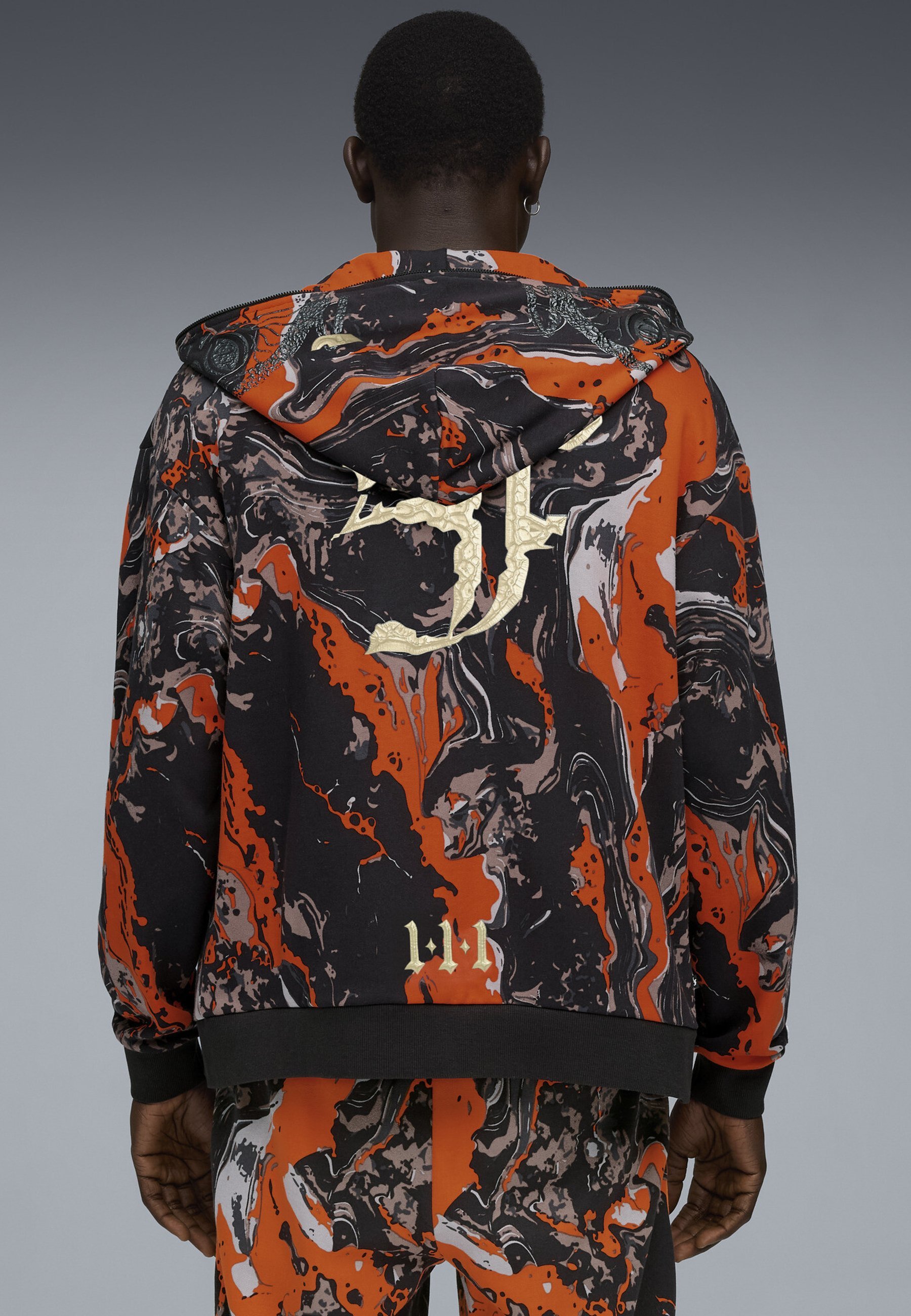 Puma LAFRANCÉ HEEM ERA - Sweatshirt zippé - orange glo aop