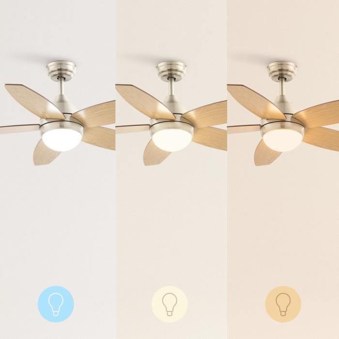Ventilador de techo - Create - WIND FLOWOOD - Silencioso - Ø108 cm - Con luz