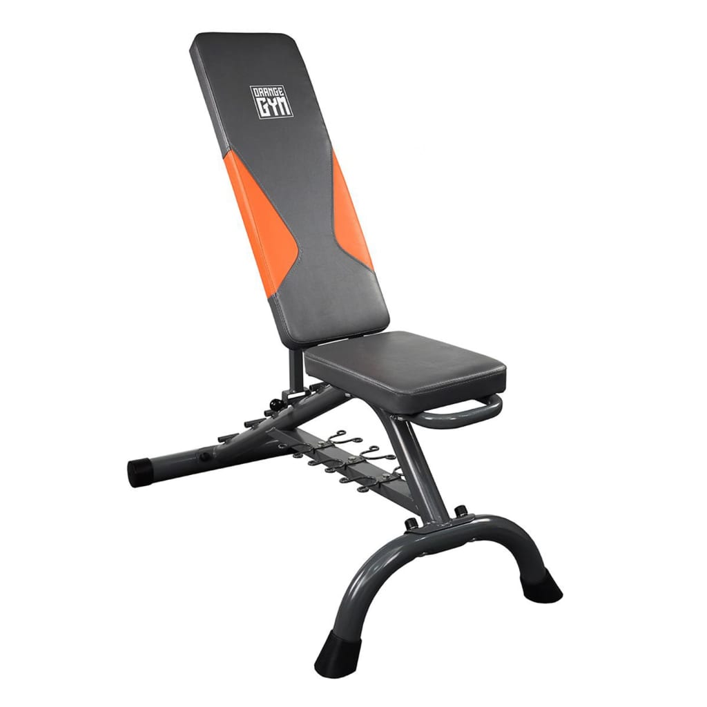  Banc de musculation avec poids en aluminium orange pour salle de sport