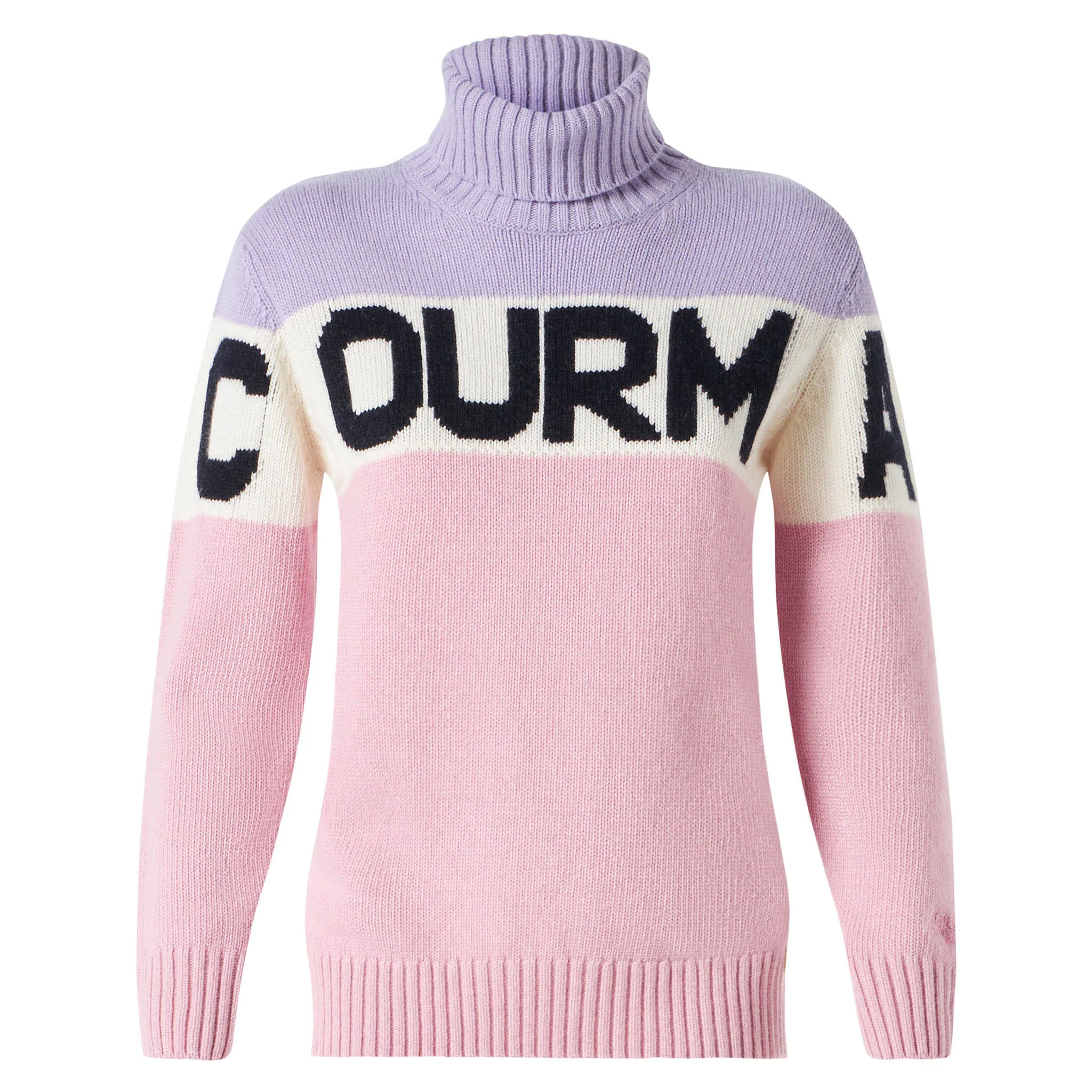 Jersey de cuello alto para mujer con la inscripción Courma.