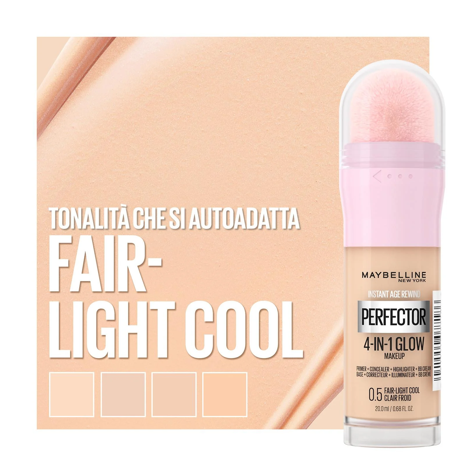 Viso Instant Perfector 4 In 1 Glow Fondotinta Illuminante E Base Per Trucco - Fondotinta liquido, Sublimatori e Illuminanti, Base trucco