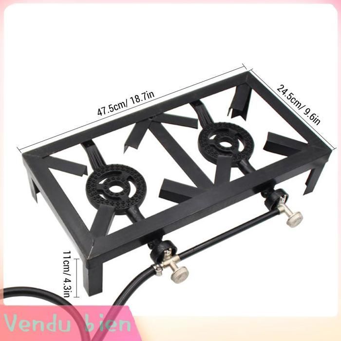 Estufa de gas propano para exteriores Garosa de 8 kW, estufa doble de hierro fundido, para patio, camping, barbacoa, deportes, mosquitera, color negro.