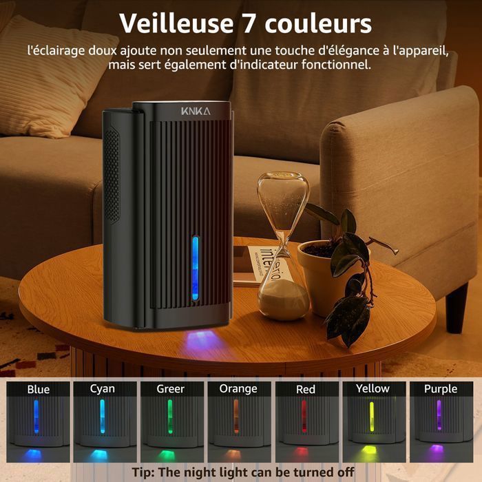 Déshumidificateur d'air - KNKA - CS06 - 2800ml - 30dB - Pour 20m² - Noir