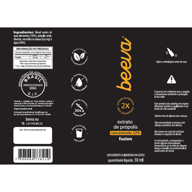Beeva Fusion Extracto de Propóleo 21% Solución Gotas Reforzante del Sistema Inmunológico 30 ml