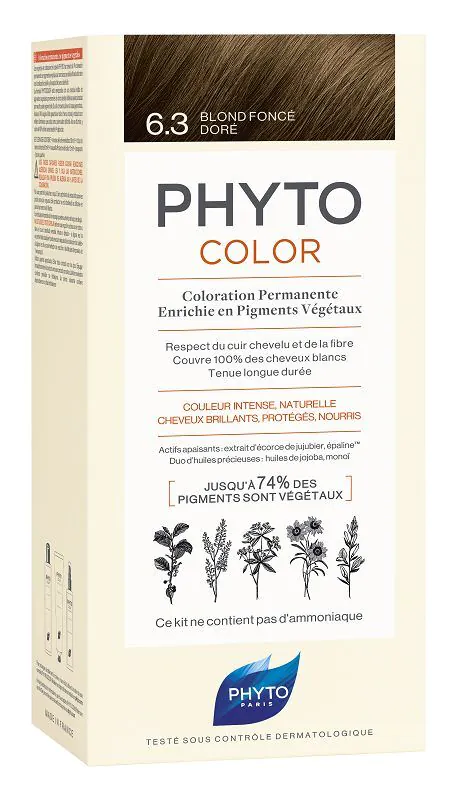 Phyto Phytocolor Farba do włosów, 6.3 Ciemny Złoty Blond
