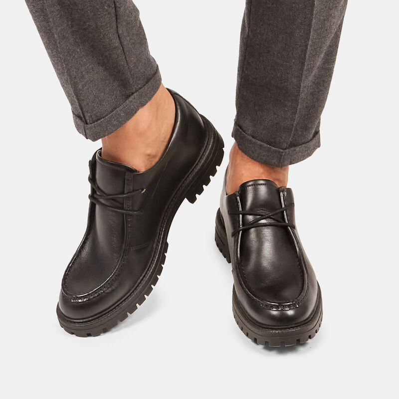 Męskie skórzane buty sznurowane