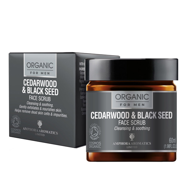 Amphora Aromatics Scrub Viso al Legno di Cedro Biologico Uomo 60ml | Regalo per Papà | Superdrug