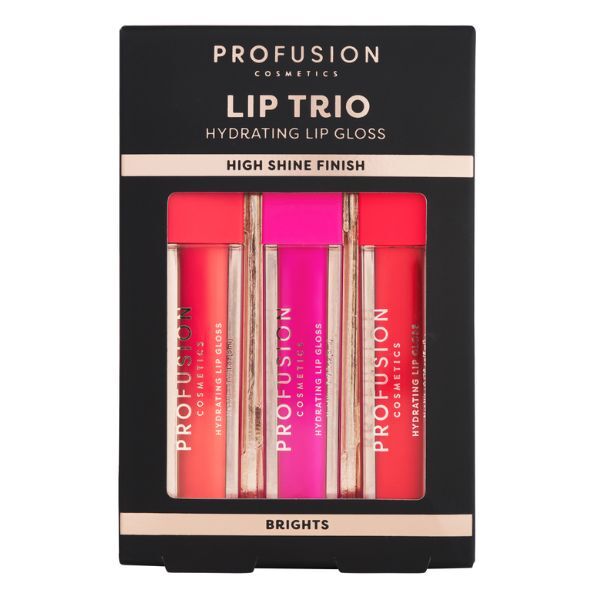 Brillo labial de alto brillo Profusion Cosmetics Lip Trio - Tonos brillantes
