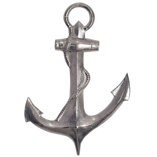 Kotwica 70 cm Srebrna Aluminiowa Dekoracja Maritim Metalowa Nowoczesna