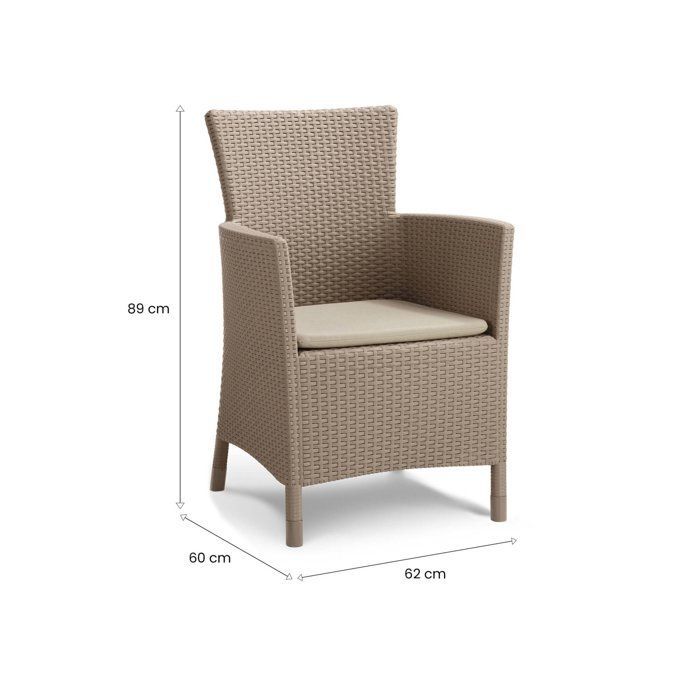 Sillón de exterior Steinbach Dmora, plástico gris topo, 60x62 cm
