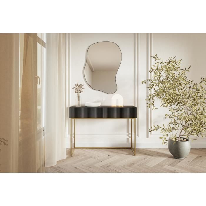 Tocador - VELDIO - 110 cm - negro con patas doradas