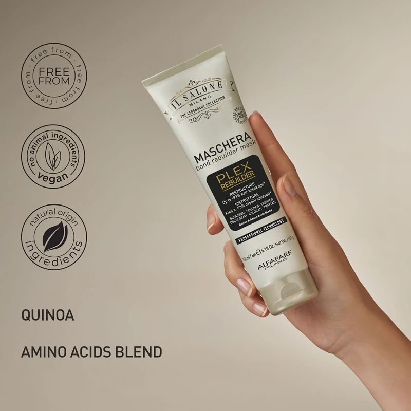 Kit de presente Alfaparf Milano Il Salone Milano Plex Rebuilder para cabelos descoloridos, coloridos e quimicamente tratados.