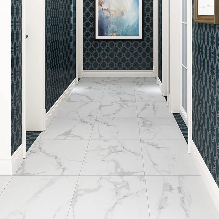 Suelo de PVC autoadhesivo grueso para baño, impermeable, baldosas adhesivas con efecto mármol blanco, 30x30cm, 30x30cm, suelo de PVC 4D