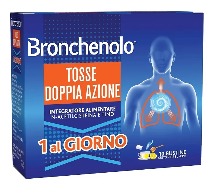 BRONCHENOLO Bronchenolo hoestonderdrukker met dubbele werking 10 hoestzakjes