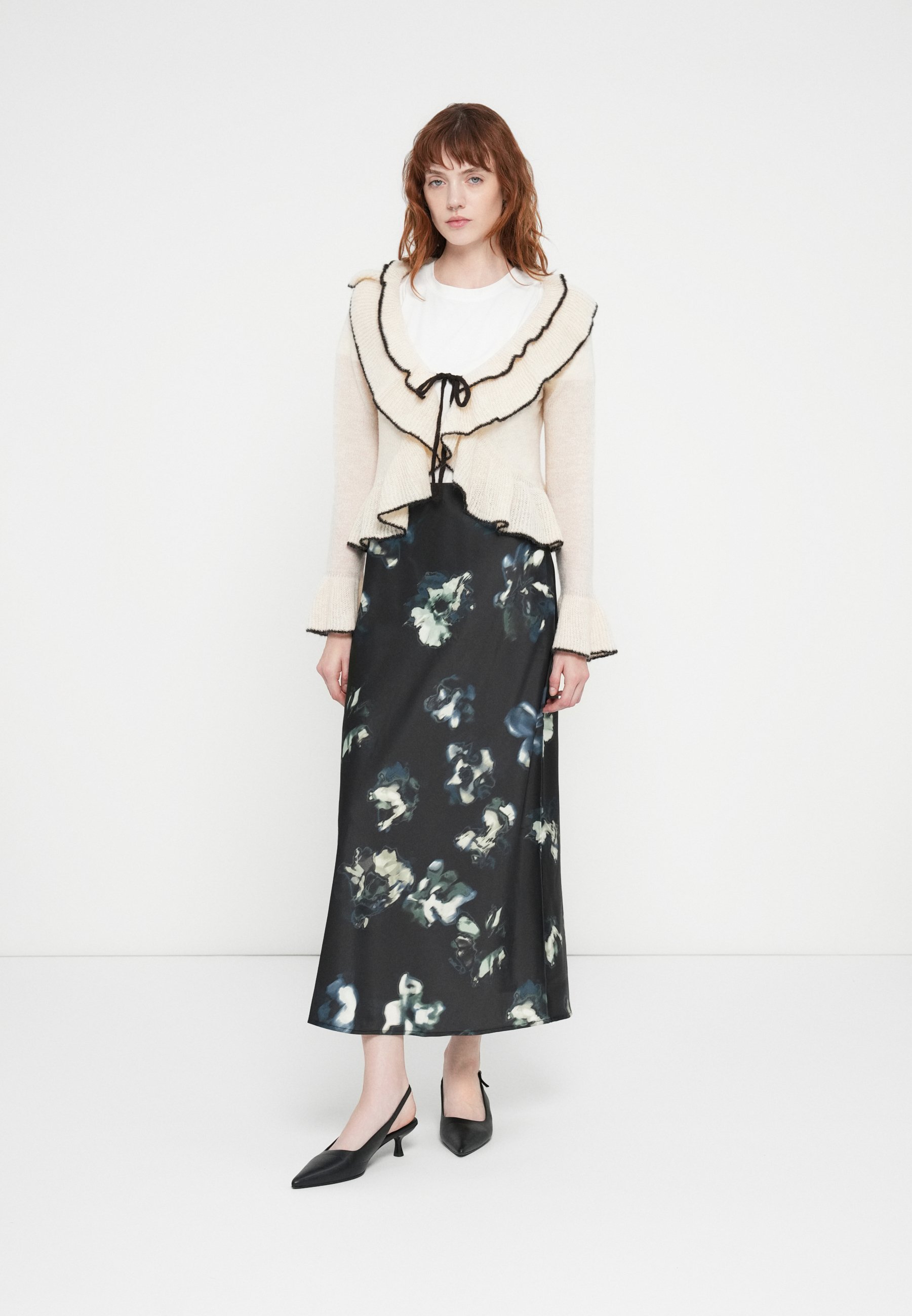 YAS YASPELLA - Maxi rok - zwart