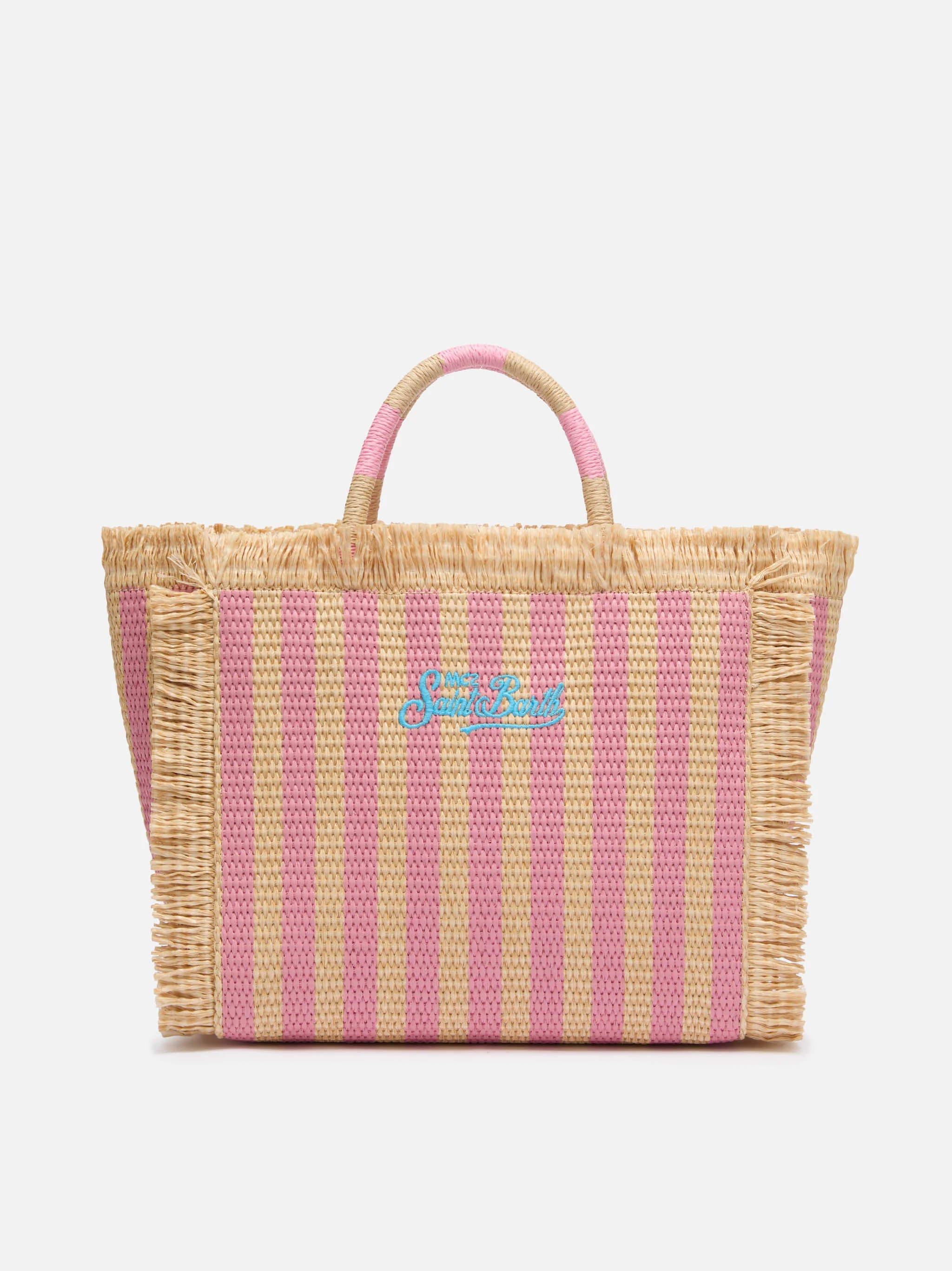 Colette tas met stro-effect en gestreepte print