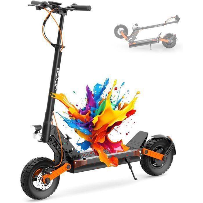 JOYOR S8 - Elektrische scooter - 600W motor - Max. 90 km/u - 48V 26Ah accu - 10-inch banden - Opvouwbaar - Zwart