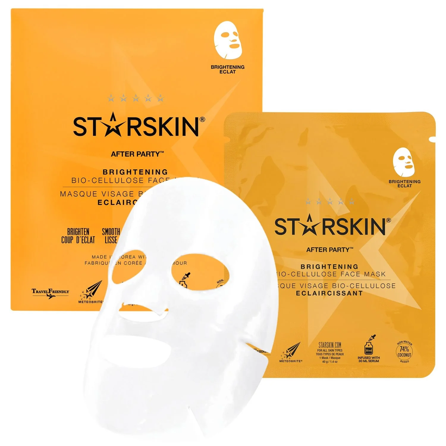Essentials AFTER PARTY™ Brightening Bio-Cellulose Face Mask - Maschera Illuminante viso